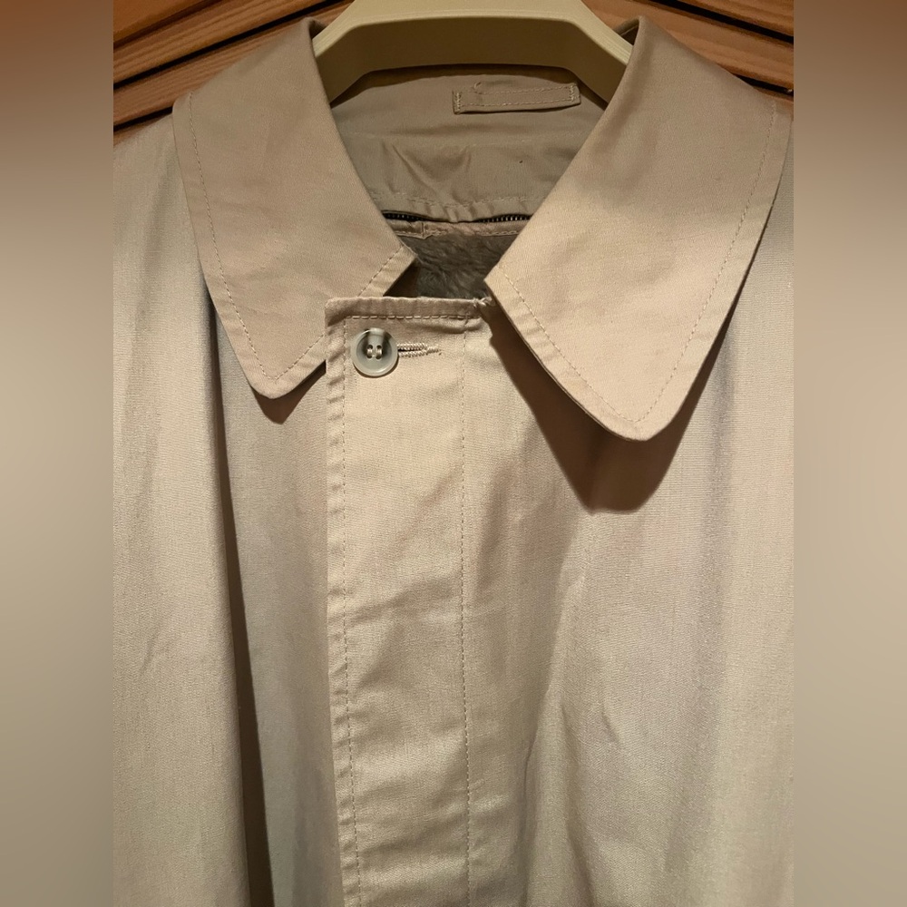 Vintage Men's Tan/khaki Trench Coat by Kuppenheimer Normcore Preppy Faux Fur 70s
